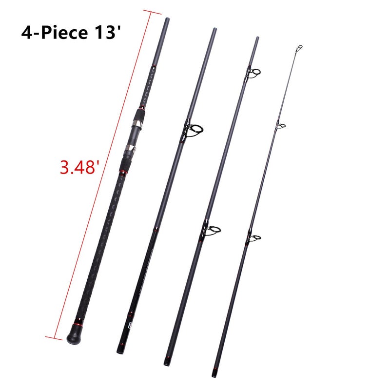 Fiblink Surf Spinning Fishing Rod 2-Piece/4-Piece Graphite Travel Fishing Rod (13'-4Pcs) - Image 2